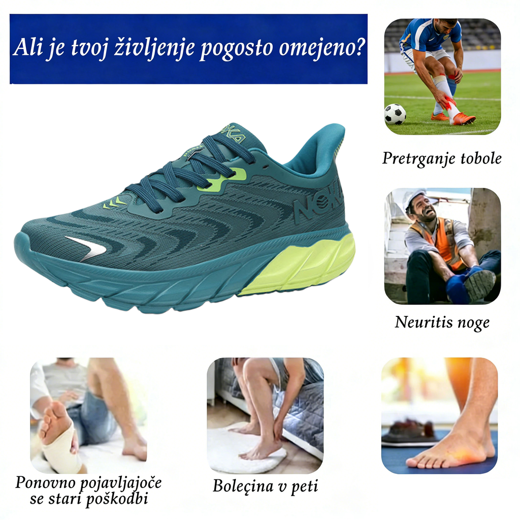 Športni čevlji CLOUNDE® medicinskega razreda | Zasnovano posebej za osebe srednjih in starejših let, z nemško certificirano oporo stopalnega loka, odpornostjo proti zdrsu in blaženjem udarcev.