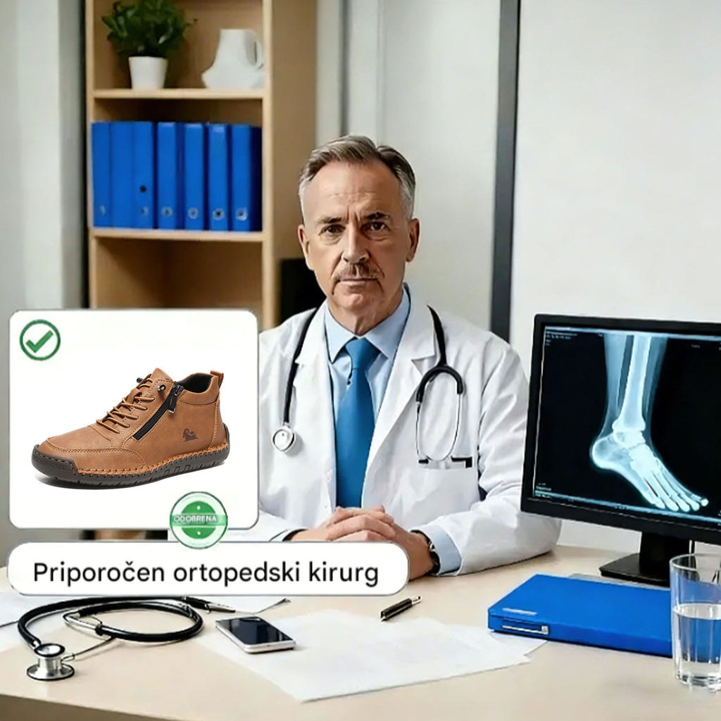 (🔥 50 % popusta - Ne zamudite!) Izbrani čevlji iz telečje kože - Ortopedski čevlji - 👞 - Trpežni, nedrseči in vodoodporni (podpora stopalnega loka, lajšanje bolečin, unisex)