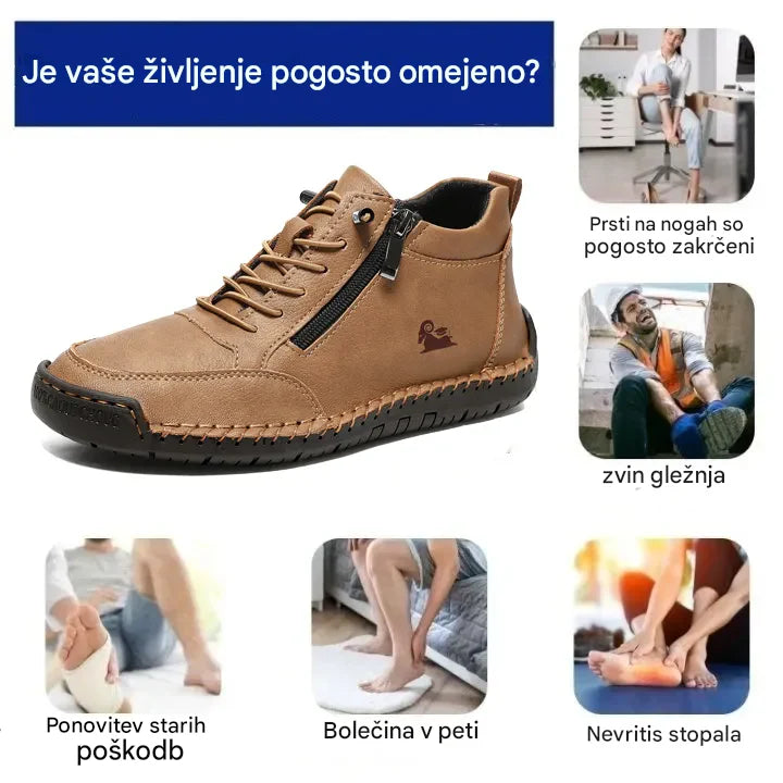 (🔥 50 % popusta - Ne zamudite!) Izbrani čevlji iz telečje kože - Ortopedski čevlji - 👞 - Trpežni, nedrseči in vodoodporni (podpora stopalnega loka, lajšanje bolečin, unisex)